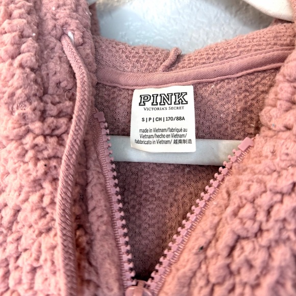 Victoria’s Secret PINK Colorblock Sherpa 3/4 Zip Hoodie - Picture 4 of 4